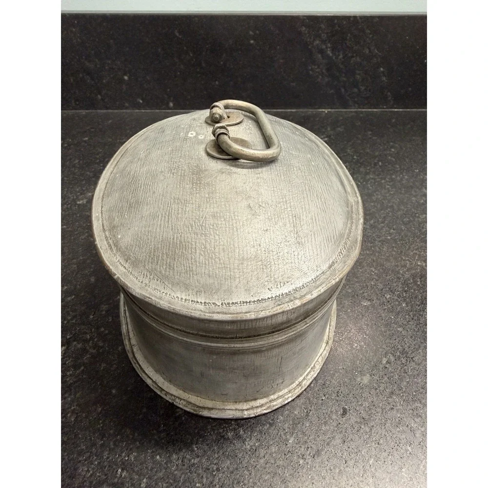 Vintage Indian Brass Chapati Box Roti Dabba 7